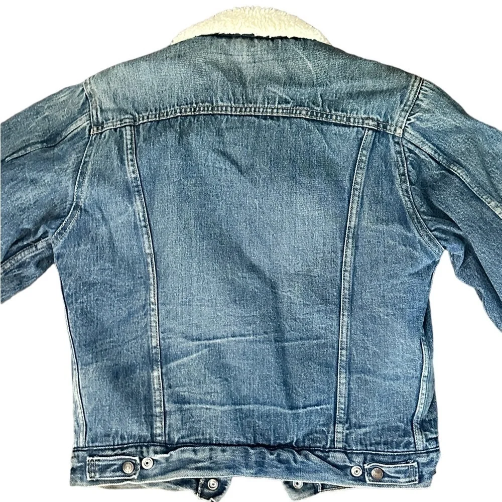Vintage 70s Sears Roebucks Sherpa Denim Trucker Jean Jacket USA Size 38​ - Picture 7 of 12